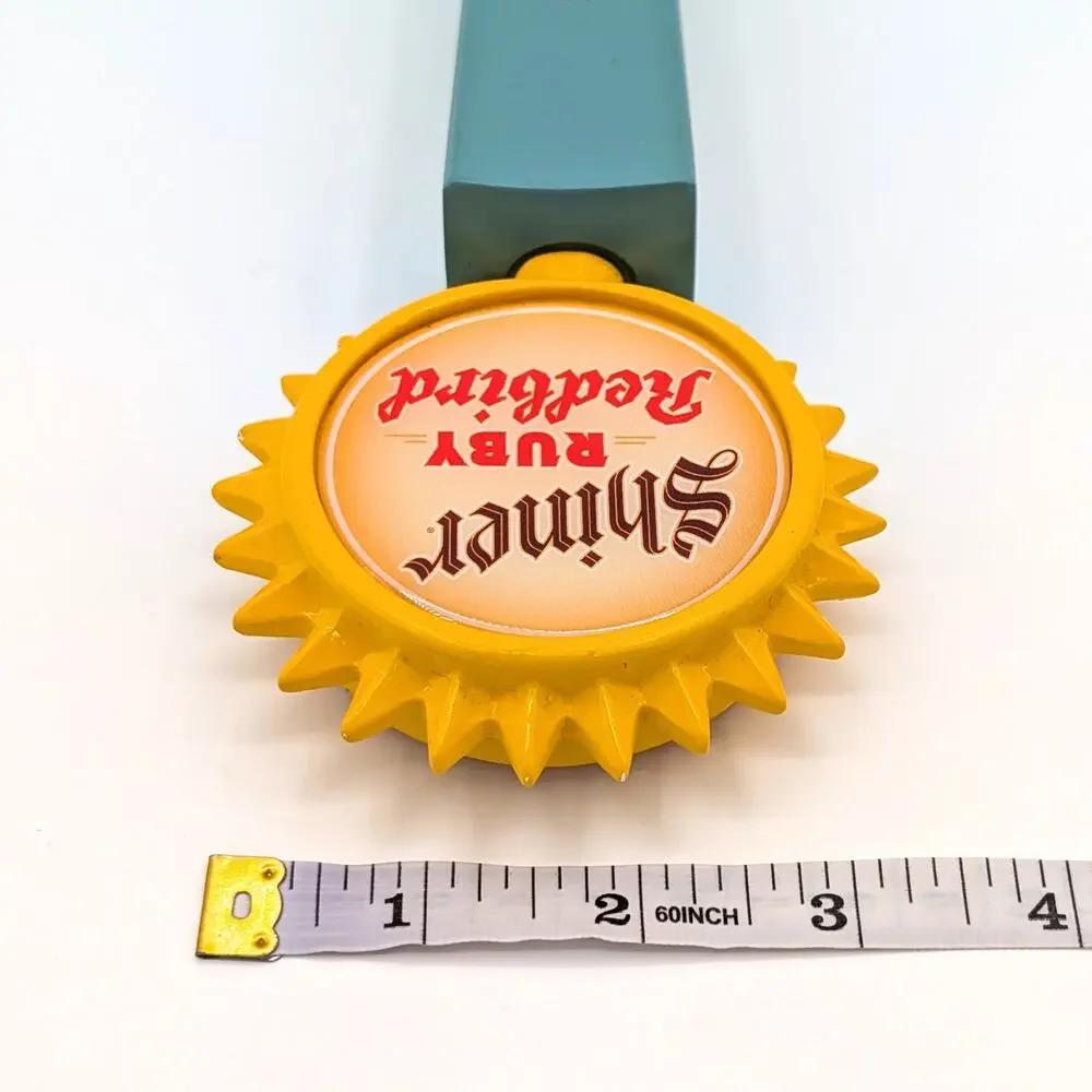 Shiner Ruby Redbird Beer Tap Handle Spoetzl Brewery TX Retro Turquoise Yellow